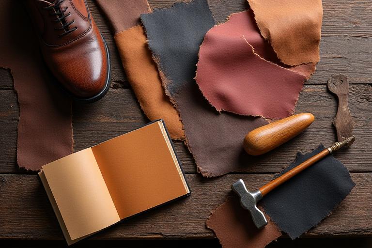 最高級の革素材と木製の靴型